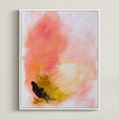"Creative Block" - Art Print in Pink Coral Reef by Megan Carty - Framed Canvas
