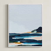 "Bayside" - Art Print in Sea by Kayla King - Framed Canvas
