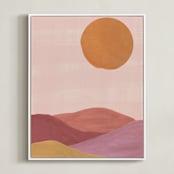 "Sand mountains" - Art Print in Apricot by Annie Shapiro - Framed Canvas