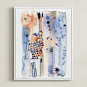 "Like a shooting star" - Art Print in Azure blue by Jaqui Falkenheim - Framed Canvas