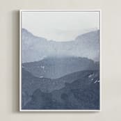 "Sacred Beginning No. 1" - Art Print in Indigo by Julia Contacessi - Framed Canvas