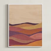 "Desert layers" - Art Print in Rosewood by Annie Shapiro - Framed Canvas