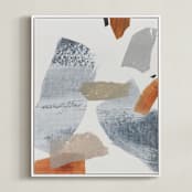 "It Caused a Ripple" - Art Print in Weathered Orange by Jennifer Daily - Framed Canvas