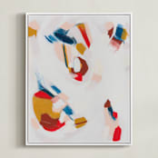 "Down the Trail" - Art Print in Red by Mary Gaspar - Framed Canvas