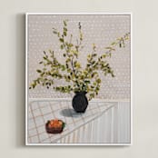"Everyday Grace 2" - Art Print in Beige by Arohika Verma - Framed Canvas
