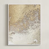 "Aurum Sand No. 3" - Art Print in Gold by Julia Contacessi - Framed Canvas