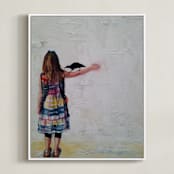 "Littlest Muse" - Art Print in Sunshine Yellow by Jamie Peterson - Framed Canvas