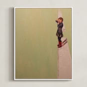 "Vantage Point" - Art Print in Minty Lime by Jamie Peterson - Framed Canvas