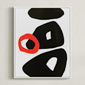 "Red Circle" - Art Print in Ripe Tomato Red by Deborah Velasquez - Framed Canvas