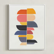 "summer totem" - Art Print in retro summer by Chris Rossi - Framed Canvas