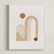 "Rustic Geometry 3" - Art Print in Terracotta by Iveta Angelova - Framed Canvas