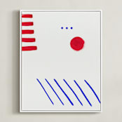 "Wanderer 4" - Art Print in Berry by Orasie - Framed Canvas