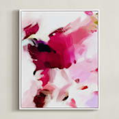 "By the window I" - Art Print in Shades of Pink by Parima Studio - Framed Canvas