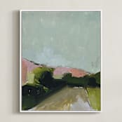 "Road Trip" - Art Print in Mint Green by Lynne Millar - Framed Canvas