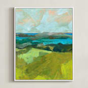 "Shore Thing" - Art Print in Sea Green by Jess Franks - Framed Canvas