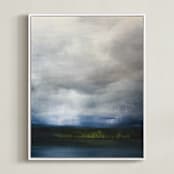 "Rain and Light" - Art Print in Rain Blue by Brian Sostrom - Framed Canvas