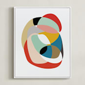 "Home" - Art Print in Cerulean by Christina Flowers - Framed Canvas