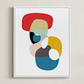 "Off the Coast On the Shore" - Art Print in Cerulean by Christina Flowers - Framed Canvas