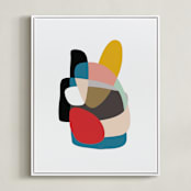"Up Down and Back Around" - Art Print in Cerulean by Christina Flowers - Framed Canvas