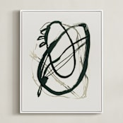 "Black 01" - Art Print in Black - beige by Catilustre - Framed Canvas