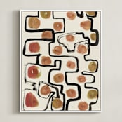 "Plainful" - Art Print in papaya by Bethania Lima - Framed Canvas