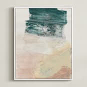 "The Layers Beneath" - Art Print in lush green by Lauren Packard - Framed Canvas