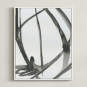 "Plant Cell 4" - Art Print in Black and White by Mary Gaspar - Framed Canvas