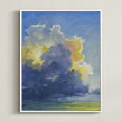 "A Better Day" - Art Print in Thunder Blue by Stephanie Goos Johnson - Framed Canvas