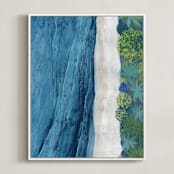 "Indigo Sea" - Art Print in Indigo Sea Blue by Denise Wong - Framed Canvas