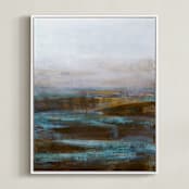 "Tranquil Pools" - Art Print in Aqua by Melissa Marquardt - Framed Canvas