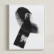 "Swash" - Art Print in Charcoal by MinimalType - Framed Canvas
