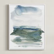 "ocean landscape" - Art Print in sea green by Kelly Witmer - Framed Canvas