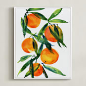 "Tangerine" - Art Print in Tangerine by Alexandra Dzh - Framed Canvas