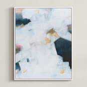 "Betwixt & Between I" - Art Print in Dark Blue by M Gloria Hunter - Framed Canvas