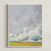 "Mid-summertime" - Art Print in Golden Yellow by Emily Jeffords - Framed Canvas