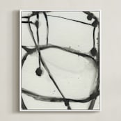 "Plant Cell 3" - Art Print in Black and White by Mary Gaspar - Framed Canvas