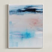 "Acceptance" - Art Print in Batik Blue by Karen Kaul - Framed Canvas