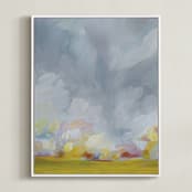 "Grace in the Winds" - Art Print in Gray by Emily Jeffords - Framed Canvas
