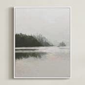 "LakeView II" - Art Print in Misty Grey by Amy Hall - Framed Canvas