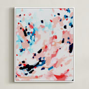"Grapefruity Too" - Art Print in Coral by Katie Craig - Framed Canvas