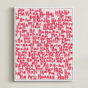 "HA-HA-HA-HA" - Art Print in Rose by Kate Roebuck - Framed Canvas