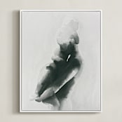 "Mother Embrace Color" - Art Print in Pewter by Kate Ahn - Framed Canvas