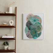 "Grey Thoughts" - Art Print in Teal by Maggie Ramirez Burns - In a Room