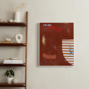 "RAW SIENNA & ROUGE" - Art Print in Mocha by Keren Toledano - In a Room
