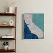 "Land by the Sea" - Art Print in California Turquoise by Denise Wong - In a Room