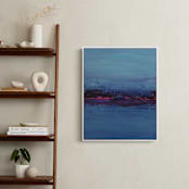 "Lights on the Lake" - Art Print in Midnight Blue by Lindsay Megahed - In a Room
