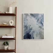 "White Doves" - Art Print in washed indigo by Teodora Guererra - In a Room