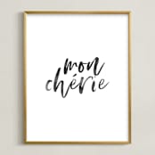 "It's French for darling" - Art Print in Midnight by Hudson meet Rose - Framed