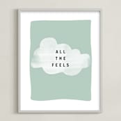 "all the feels" - Art Print in aqua by Lindsay Stetson Thompson - Framed