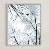 "Winter's Dance No. 2" - Art Print in Icy Aqua by Courtney Crane - Framed
